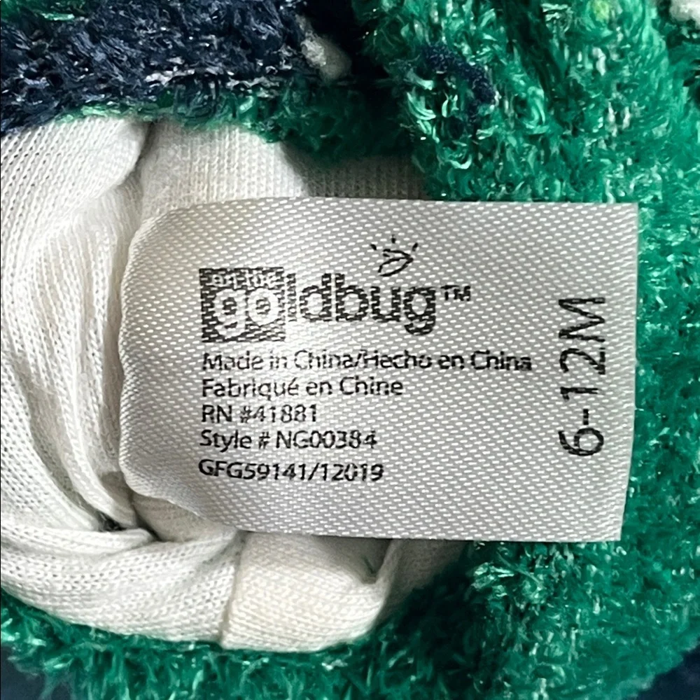 NEW 6-12 mo green & blue FROG unisex Slipper Socks from Goldbug